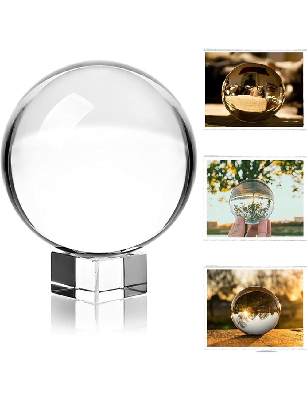 Photography Lens Ball with Stand - Transparent